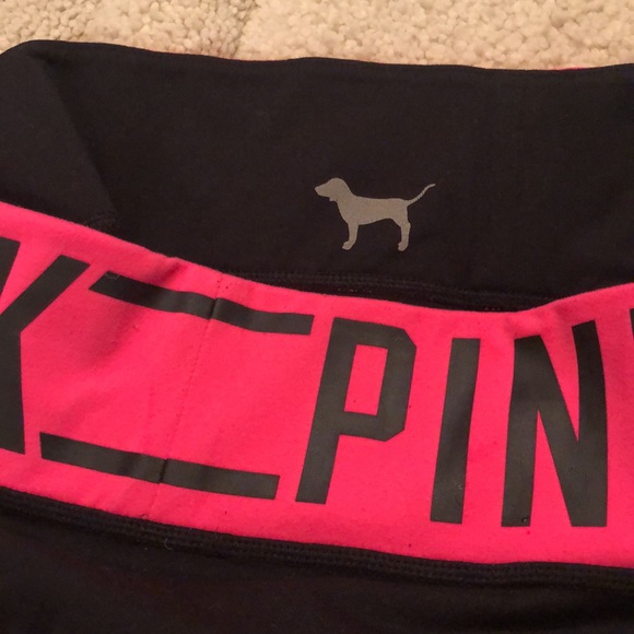 Pink Victoria Secrets slim fit yoga pants with barbiecore pink stretch waist - Picture 5 of 16